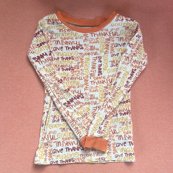 Burt’s Bees Organic Cotton Thankful Give Thanks Thanksgiving pajamas unisex 4T 4 - Picture 2 of 11